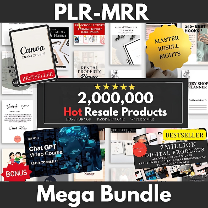 2M+ PLR-MRR Digital Products with Master Resell Rights