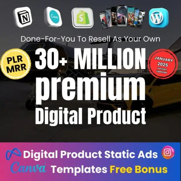 30+ Million Digital Products Bundle Resell MRR PLR