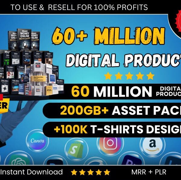 60M+ Resellable Digital Products with Full Rights & Free Bonuses